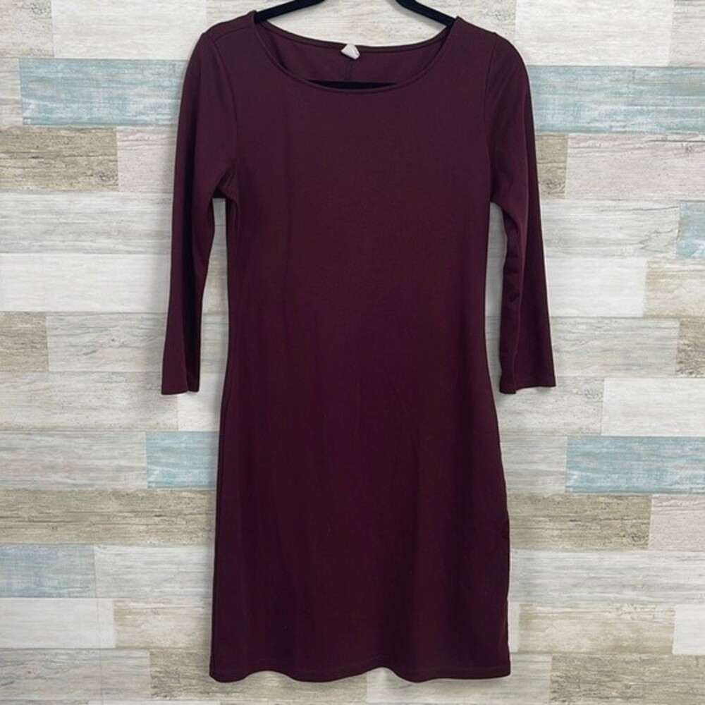 OLD NAVY 3/4 Sleeve Ponte Knit Sheath Dress Purple Womens Small Tall
